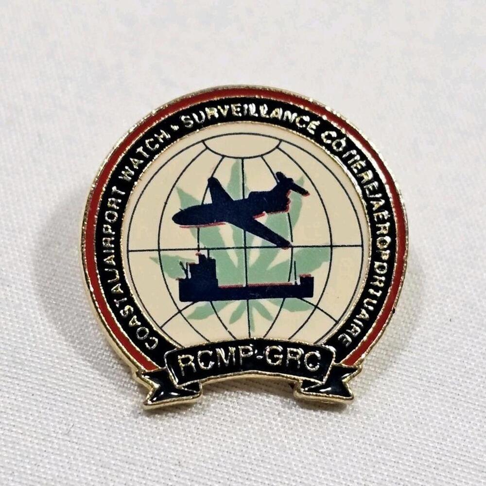 Vintage RCMP GRC Coastal Airport Watch Surveillance Cotiere Aeroport Lapel Pin